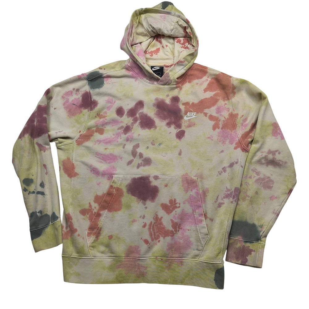 Nike Men Tie Dye Hoodie Multi Color Pastel Pullover Sweatshirt CU4345-638 Size M